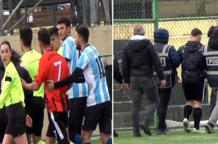 توقيف لاعب بعد الاعتداء على حكم خلال مباراة في تركيا